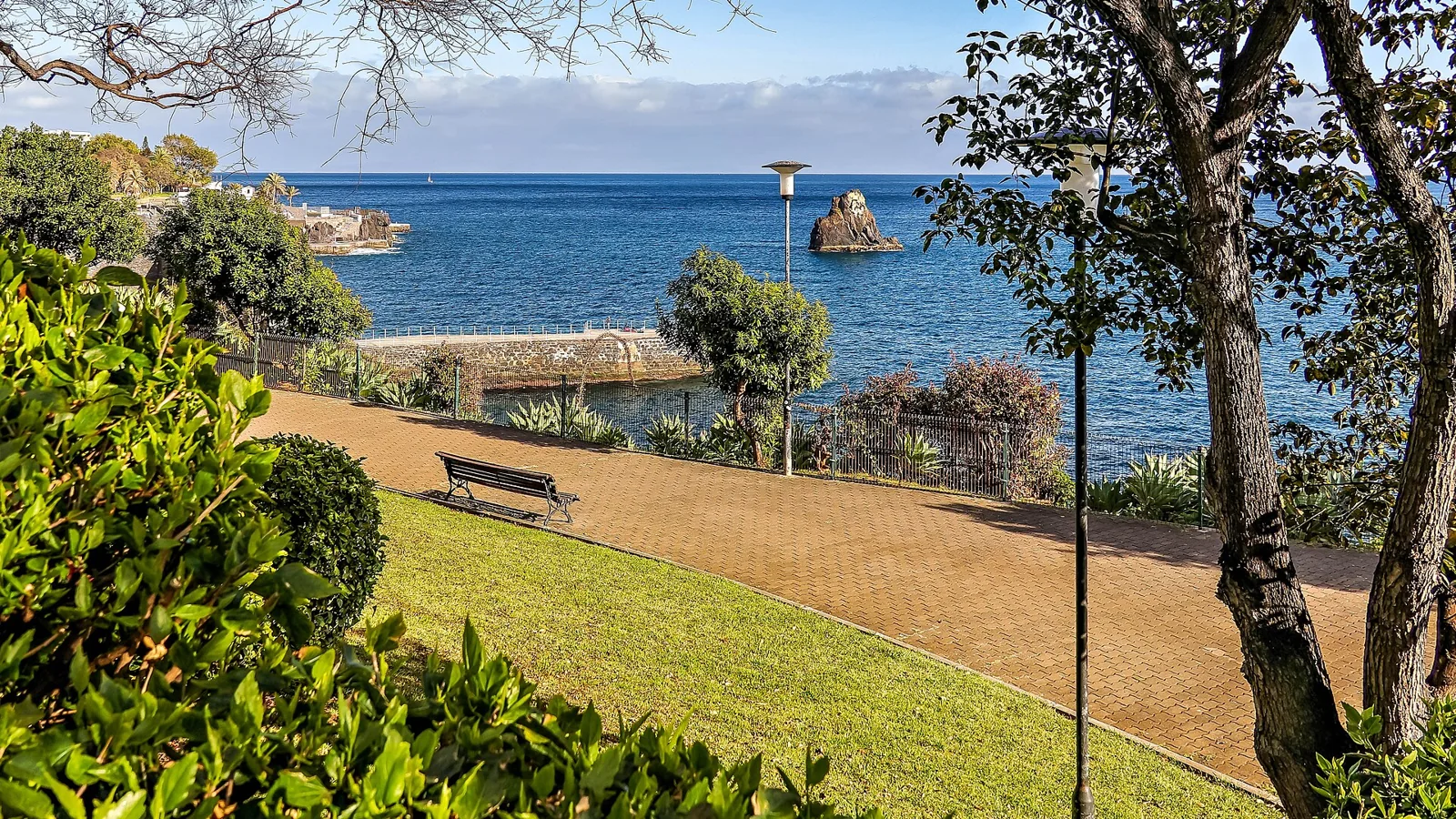 Garden and coastal promenade at the Lido in Funchal